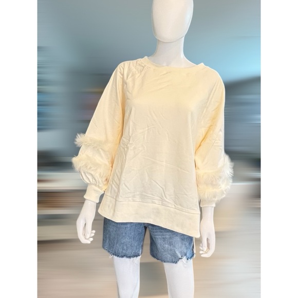 FANTASTIC FAWN feathered faux fur oversized pull over size S M L - Picture 4 of 8